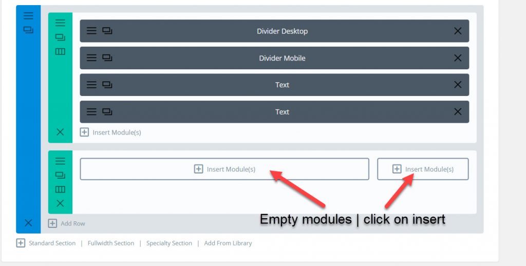 module placeholders