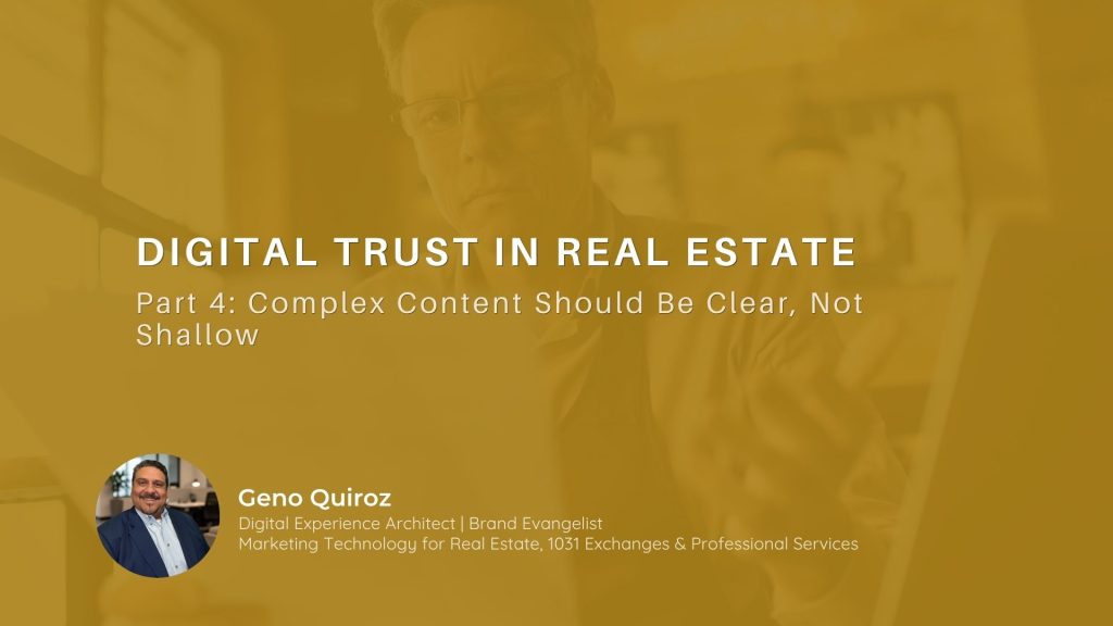 Part 4 - Complex Content Should Be Clear, Not Shallow